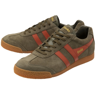 Gola Sneaker Harrier Suede-Leder khakigrün/orange spice Herren